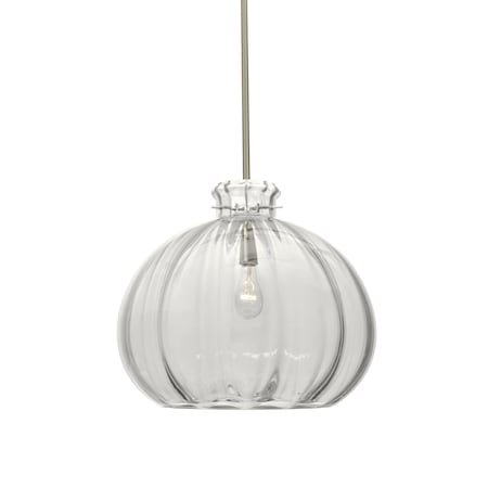 Besa Lighting Pinta 12 Cord Pendant, Clear, Satin Nickel Finish, 1x100W Incandescent 1TT-464588-SN